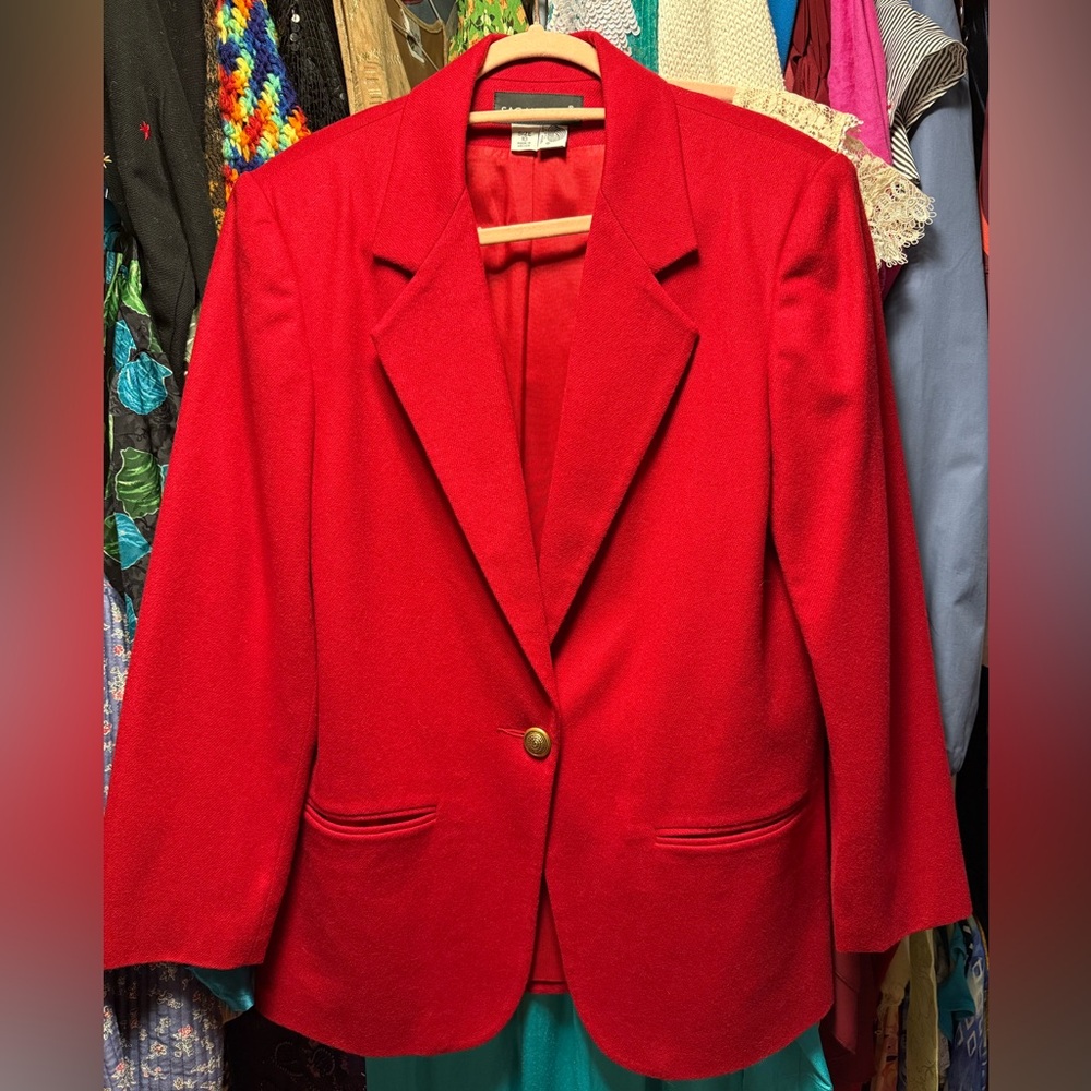 Classic Red Women's Blazer Jacket